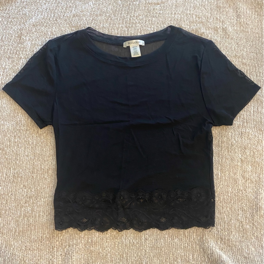 5/$25 Sheer Black Tee